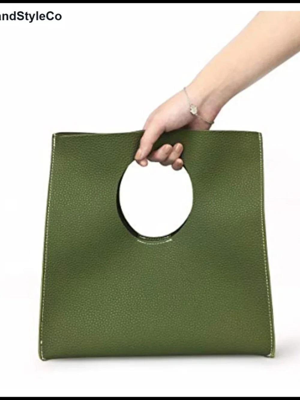 Vintage Minimalist PU Leather Clutch Handbag Small Tote Magnet Snap